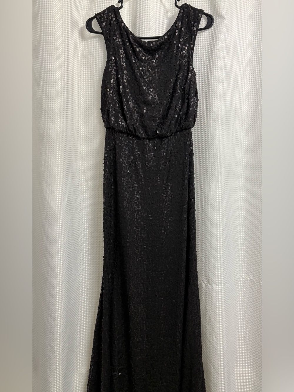 David's Bridal Black Sequin Maxi Dress